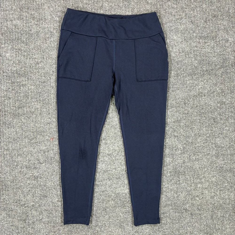 Mondetta Womens XL Navy Stretch Athletic Pants Pull On Tapered Casual Activewear